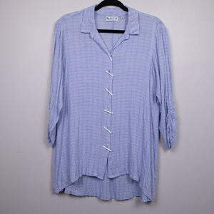 Habitat blue textured toggle button trapeze tunic top-XS